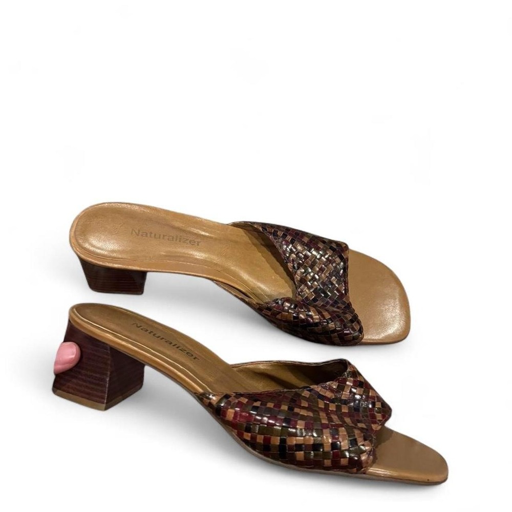 Naturalizer Brown Boho Woven Leather Mules